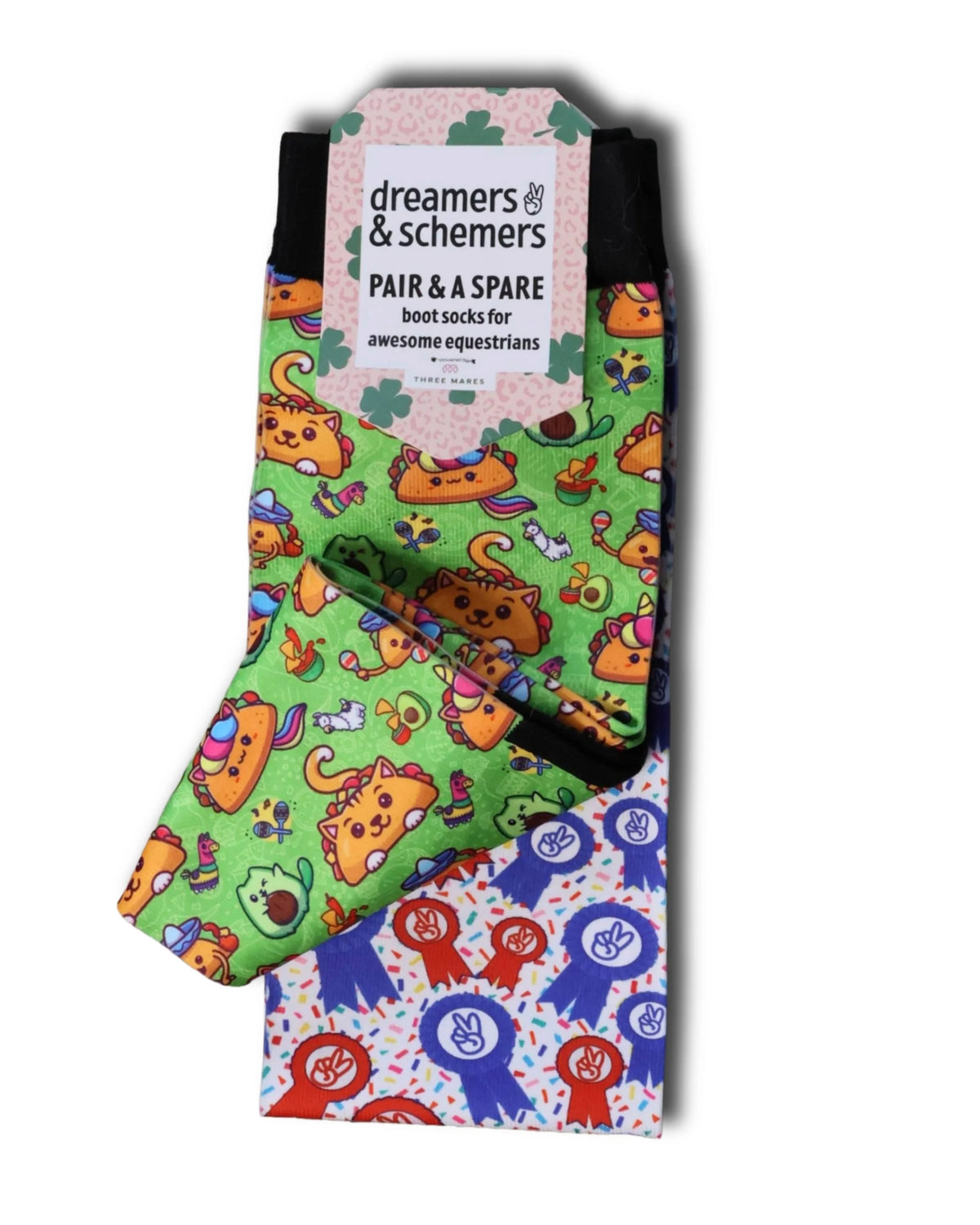 Dreamers & Schemers Pair & A Spare Socks - Taco Cat