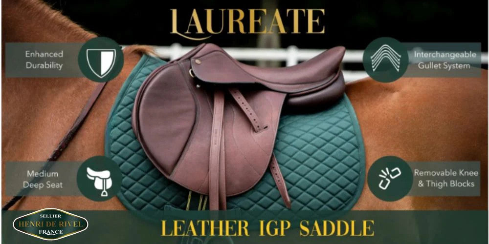 HDR Henri De Rivel Laureate Leather IGP Saddle - supporting