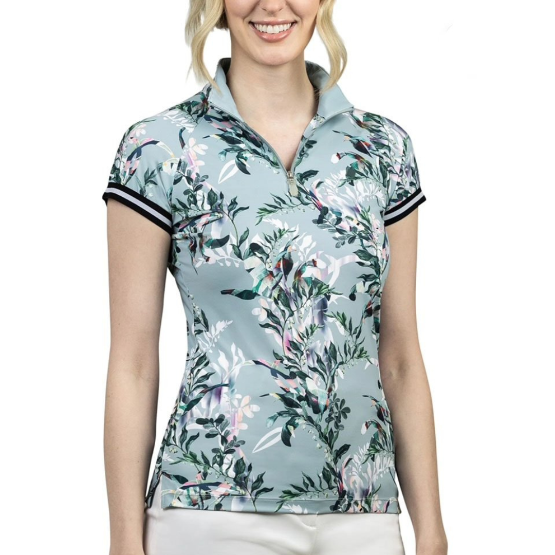 Kastel Denmark Sage Botanical Cap Sleeve with Trim - main