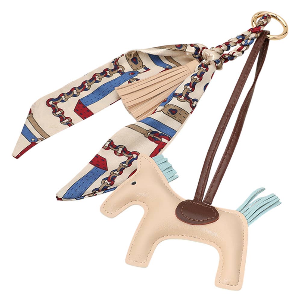 Sensibling Corp. - Faux Leather Horse Tassel Scarf Keychain / Bag Charm