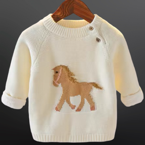 Equestrian Horse Knit Baby Sweater