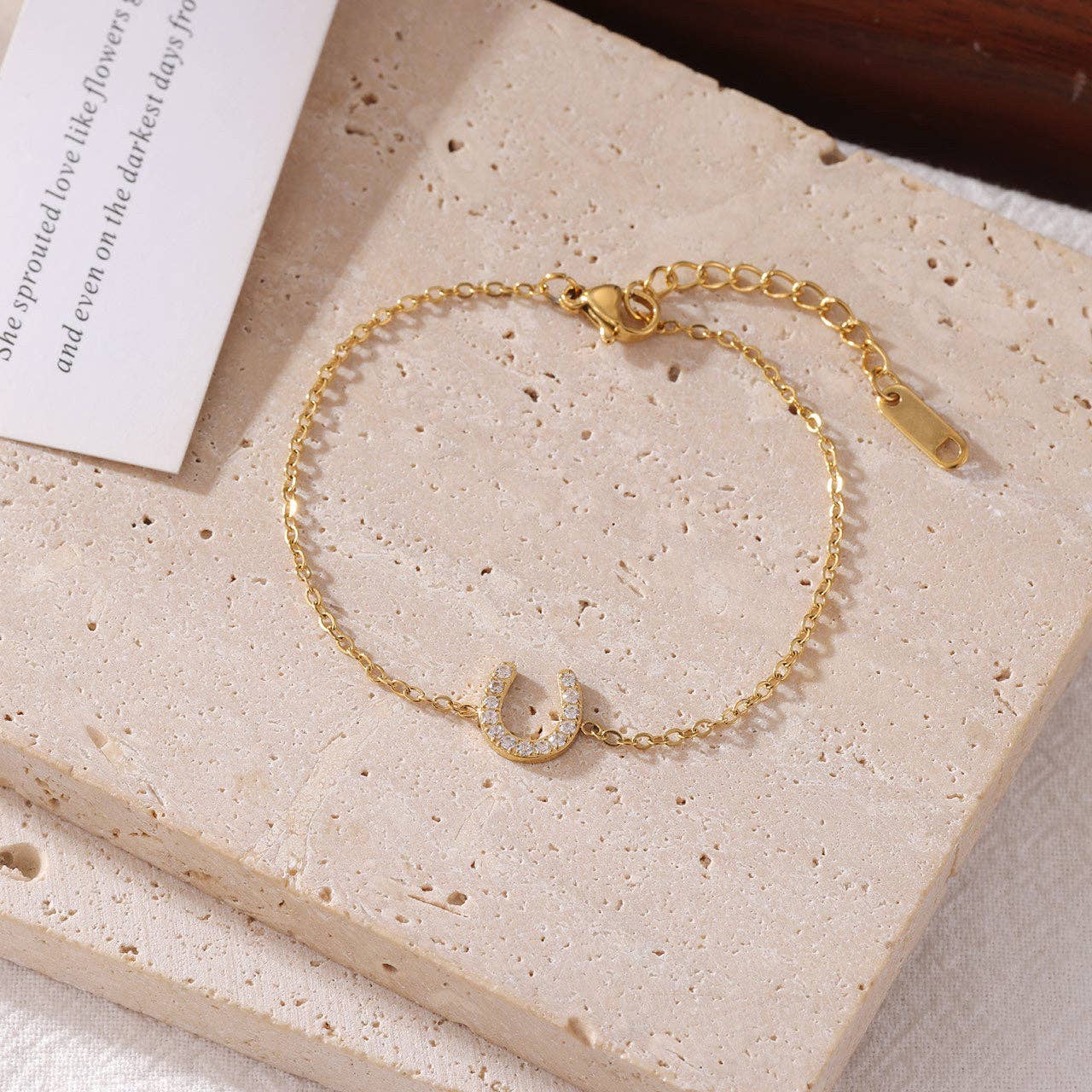 Horseshoe Sparkle Charm Bracelet