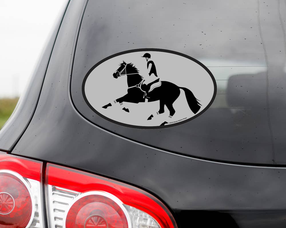 Horse Hollow Press - Oval Equestrian Horse Sticker / Eventer 3 Day / WATERPROOF