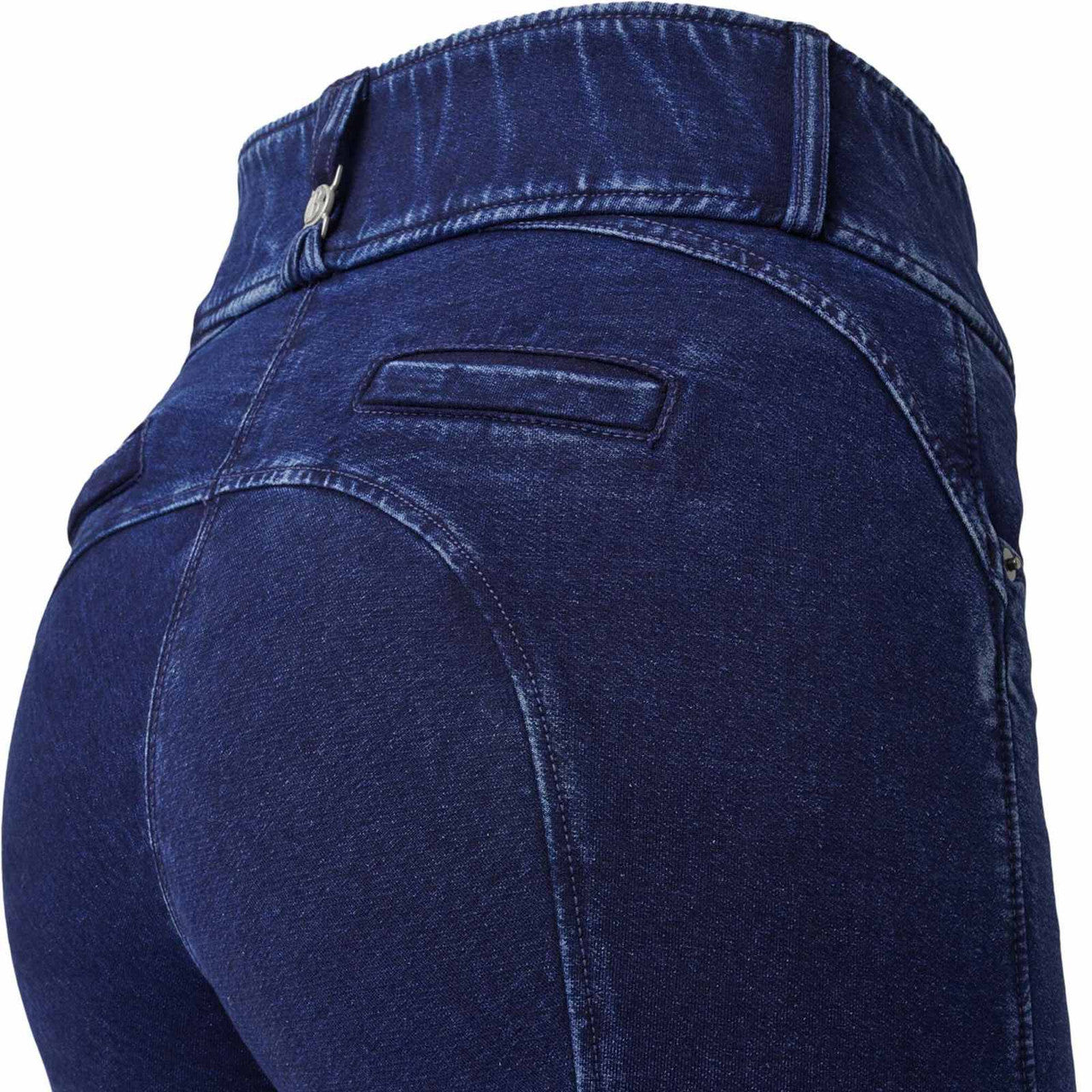 B Vertigo Morgana Denim Knee Patch Breeches - supporting