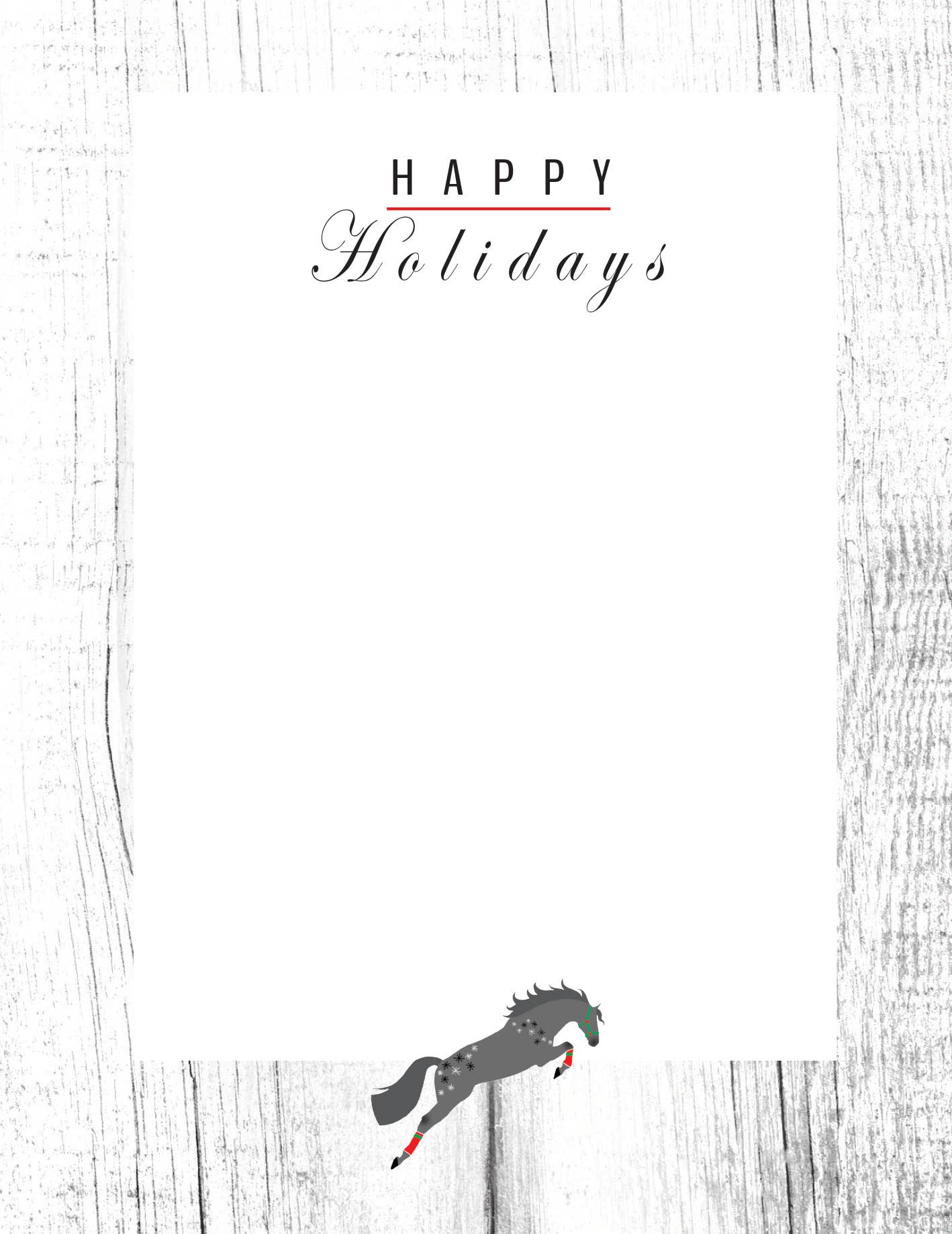 Horse Hollow Press - Horse Christmas Card / Wreath Jump / Holiday Greeting Card
