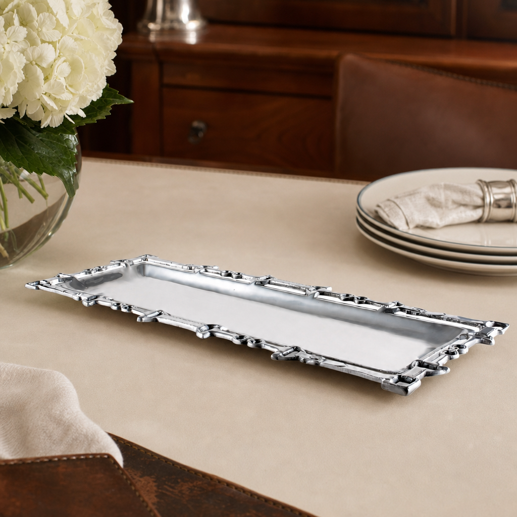 Equestrian Oblong Tray W/Openwork