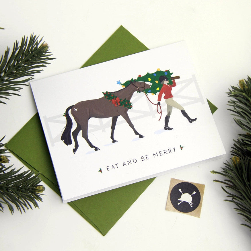 Hunt Seat Paper Co Eat + Be Merry Christmas Card - main