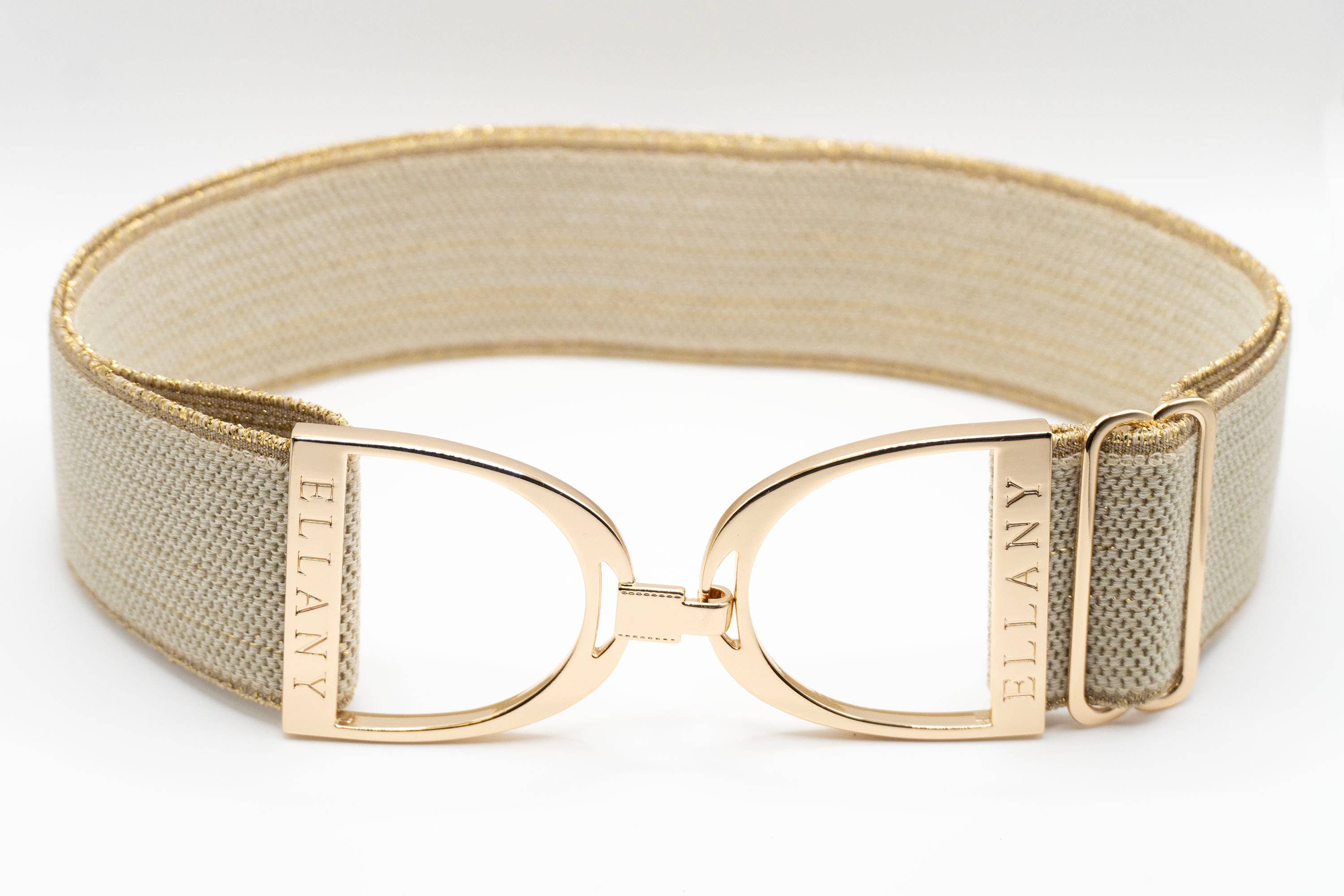 Ellany - Gold Dakota - 2" Gold Stirrup Equestrian Elastic Belt
