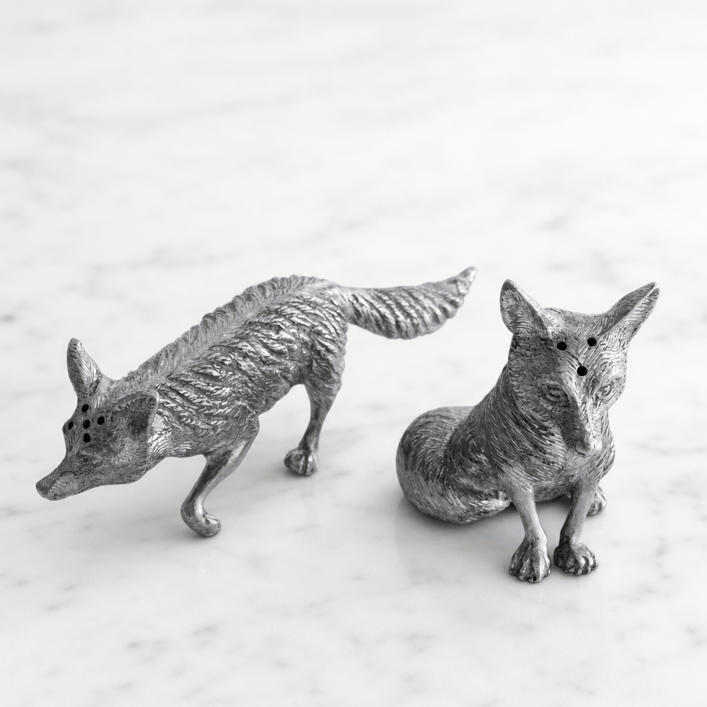 Pewter Foxes Salt & Pepper Set