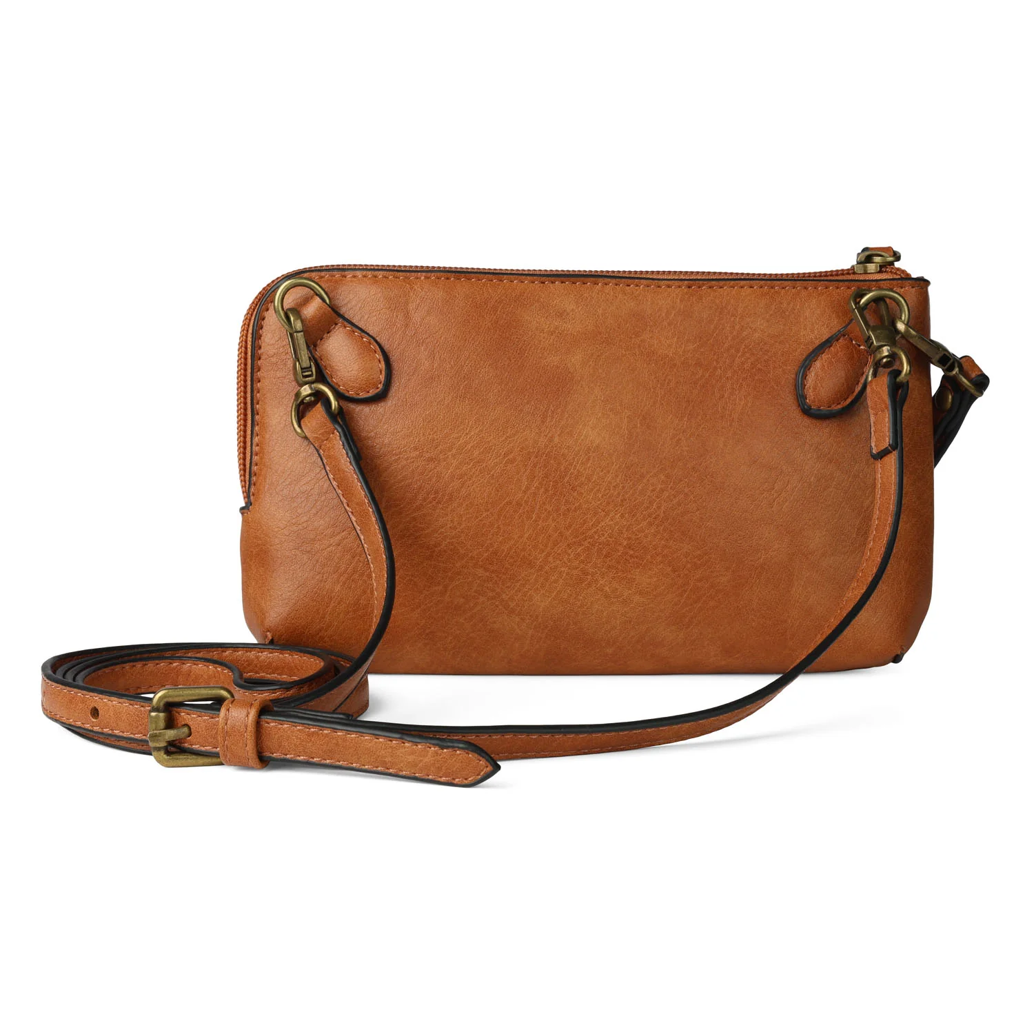 Vintage Snaffle Bit Crossbody Clutch, Brown