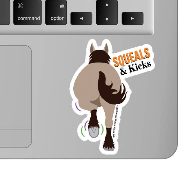 Horse Hollow Press | Pretty Snarky Equestrian Cards|Stickers - Horse Sticker Waterproof 3" | Squeal & Kick | Cello Sleeved