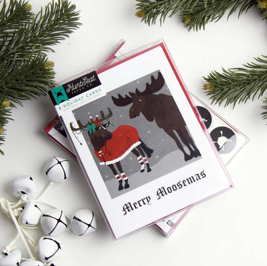 Hunt Seat Paper Co Merry Moosemas Christmas Card - supporting