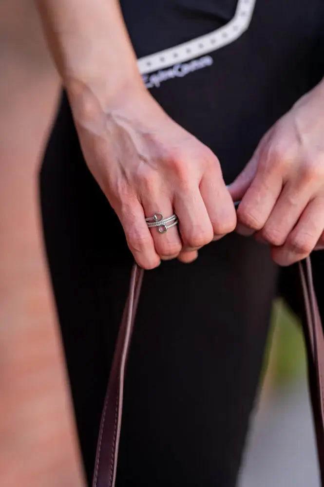 Spiral Rhinestones and Snaffle Bit Ring