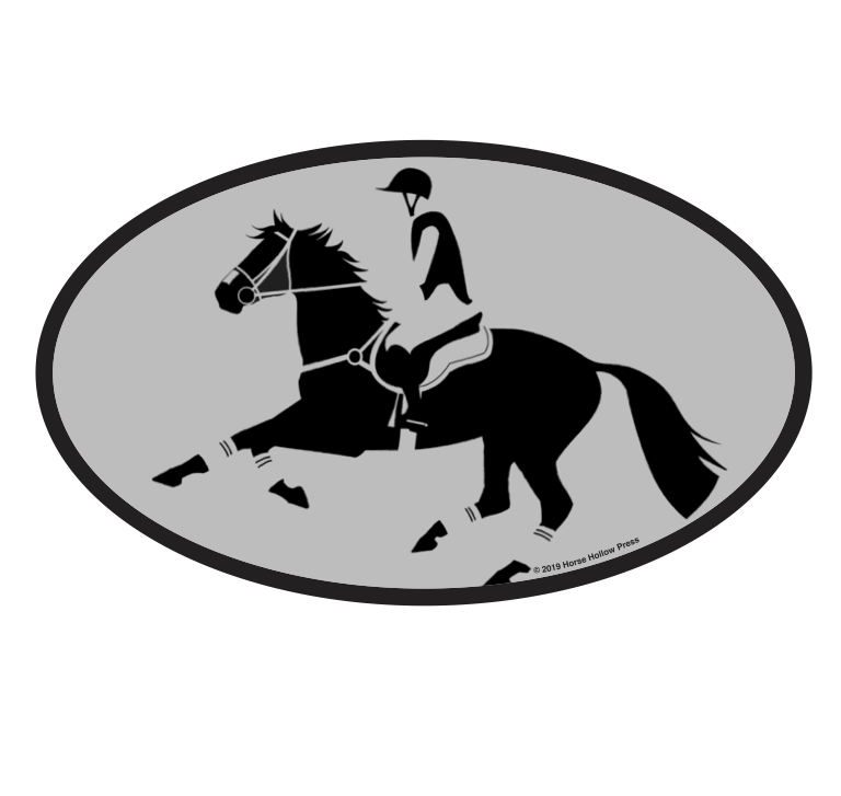 Horse Hollow Press - Oval Equestrian Horse Sticker / Eventer 3 Day / WATERPROOF