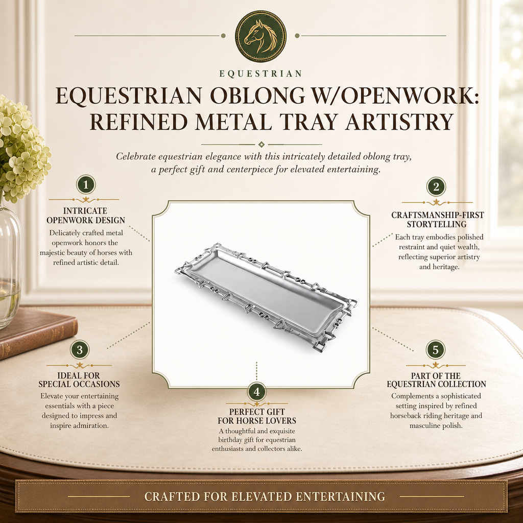 Equestrian Oblong Tray W/Openwork