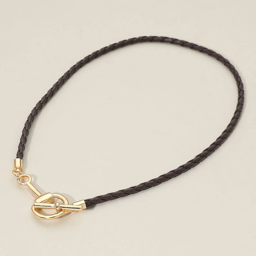 Sensibling Corp. - Meal Horsebit Toggle Accent Braided Cord Necklace