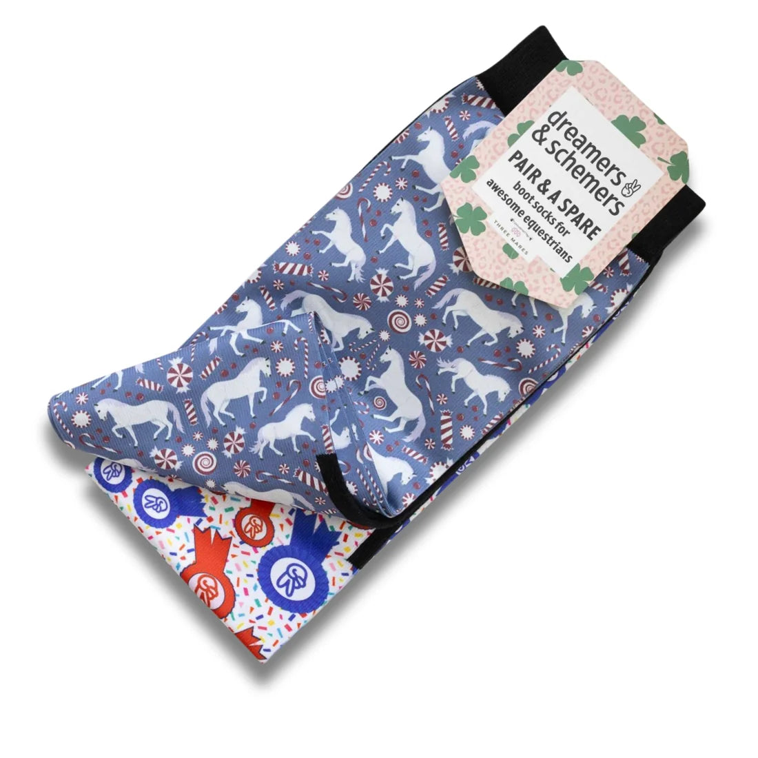 Dreamers & Schemers Pair & A Spare Socks - The Pony Island Peppermint Ponies