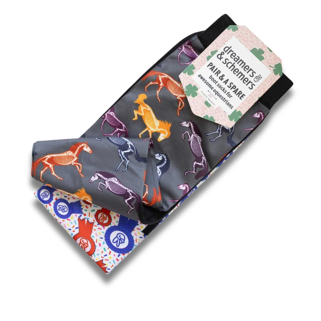 Dreamers & Schemers Pair & A Spare Socks - The Pony Island Horse Skeletons