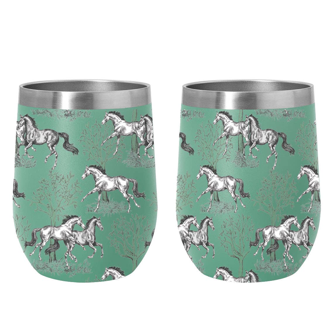 AWST Int'l 12 oz Stainless Steel Wine Tumbler-Lila Toile