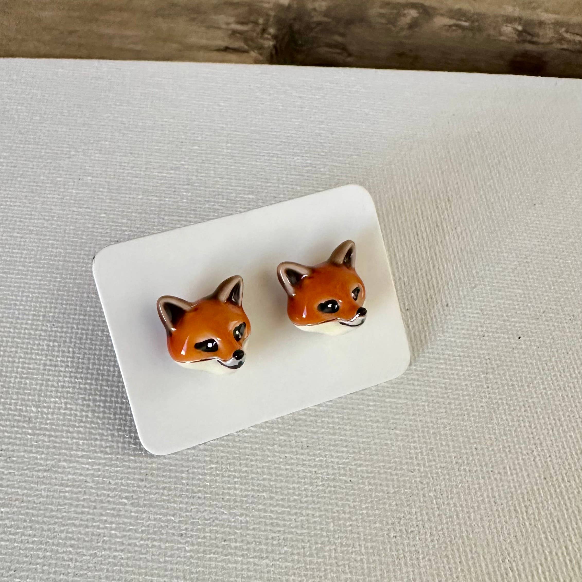 Fox Ceramic Earrings