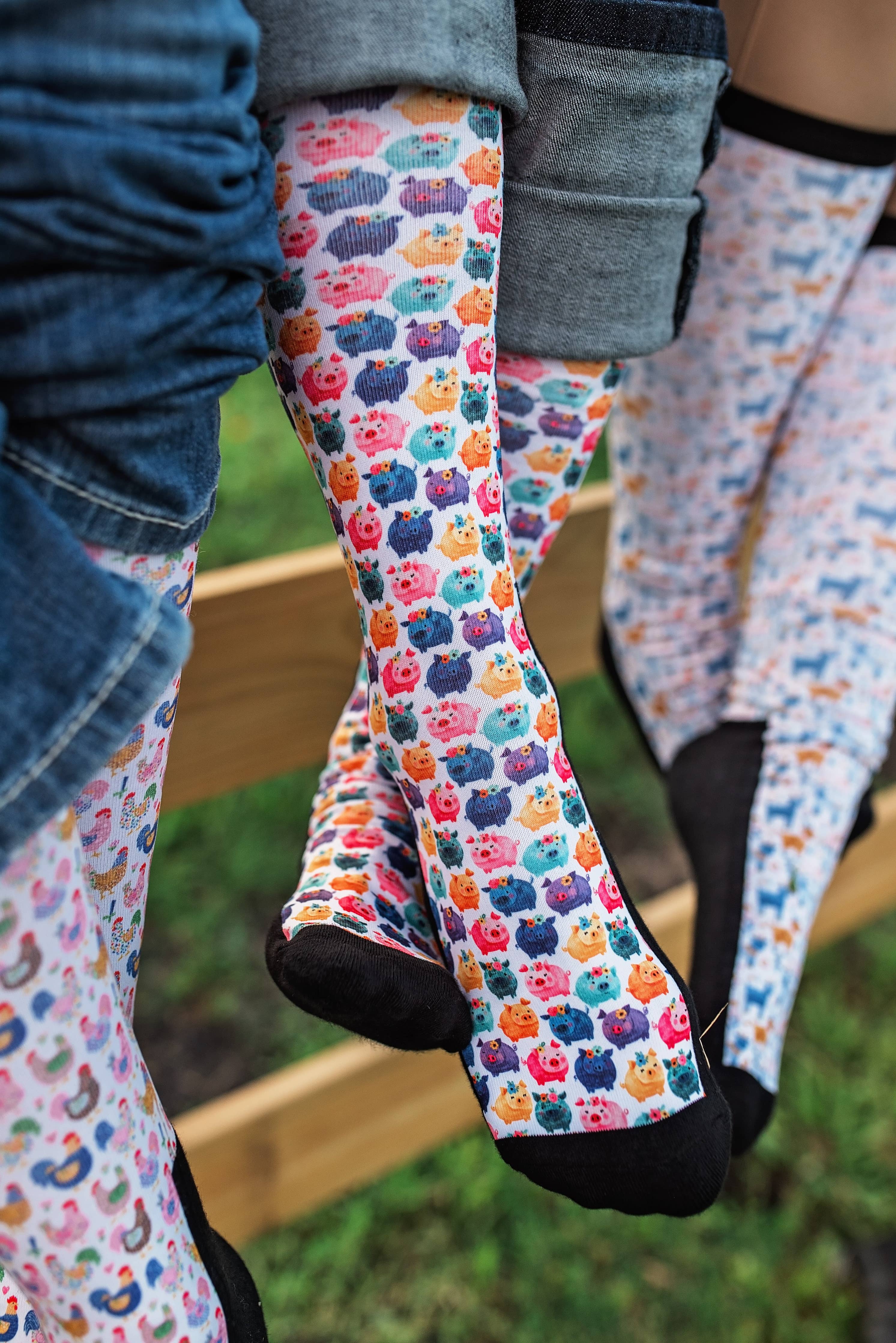 Red Barn Socks - Piggy Party - Petite