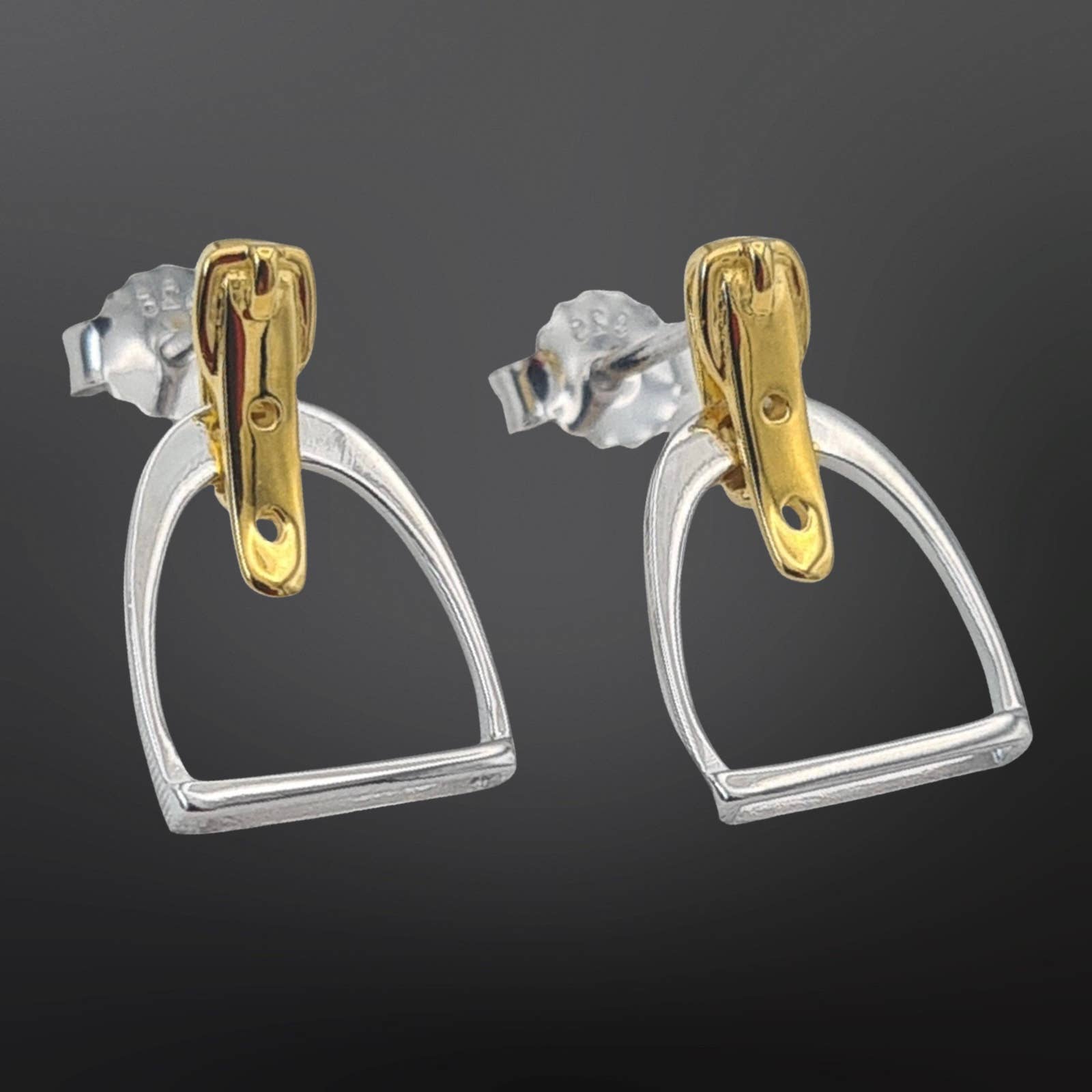 Sterling Silver English Equestrian Stirrup Earrings