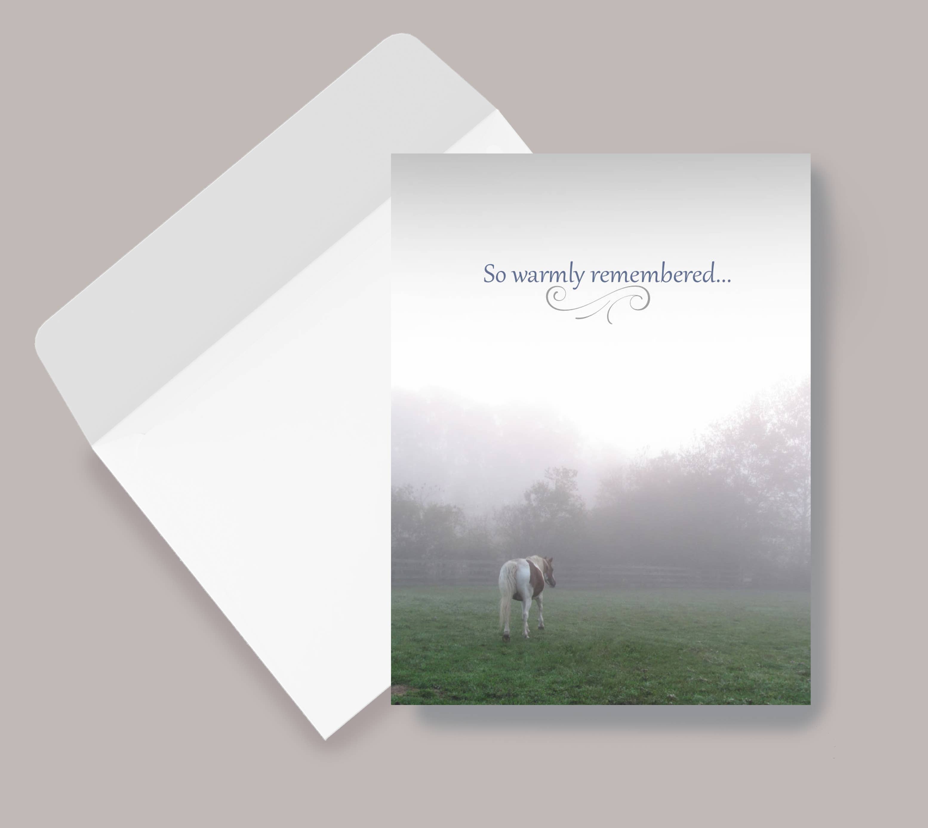 Horse Sympathy Greeting Card / So Warmly Remembered...