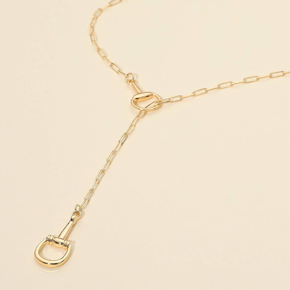 Sensibling Corp. - Metal Horsebit Link Sliding Paperclip Chain Necklace