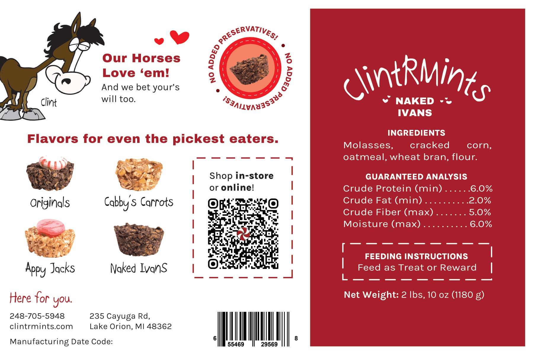ClintRMint Horse Treats Naked Ivan Flavor