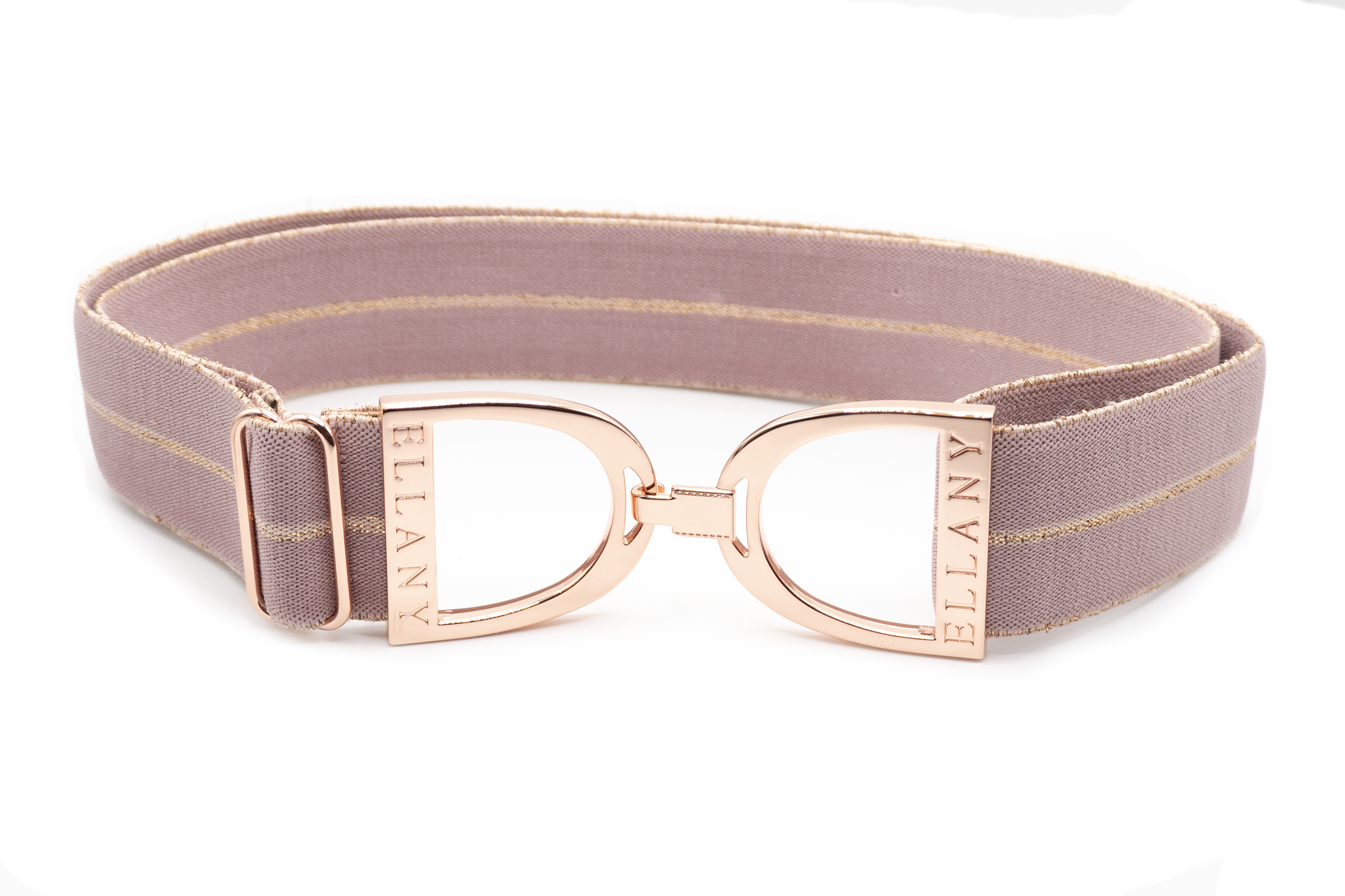 Ellany - Lilac Kaylie - 1.5" Rose Gold Stirrup Elastic Belt