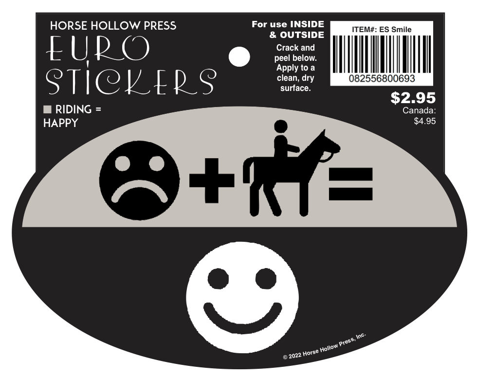 Oval Equestrian Horse Sticker / Smile Frown / WATERPROOF