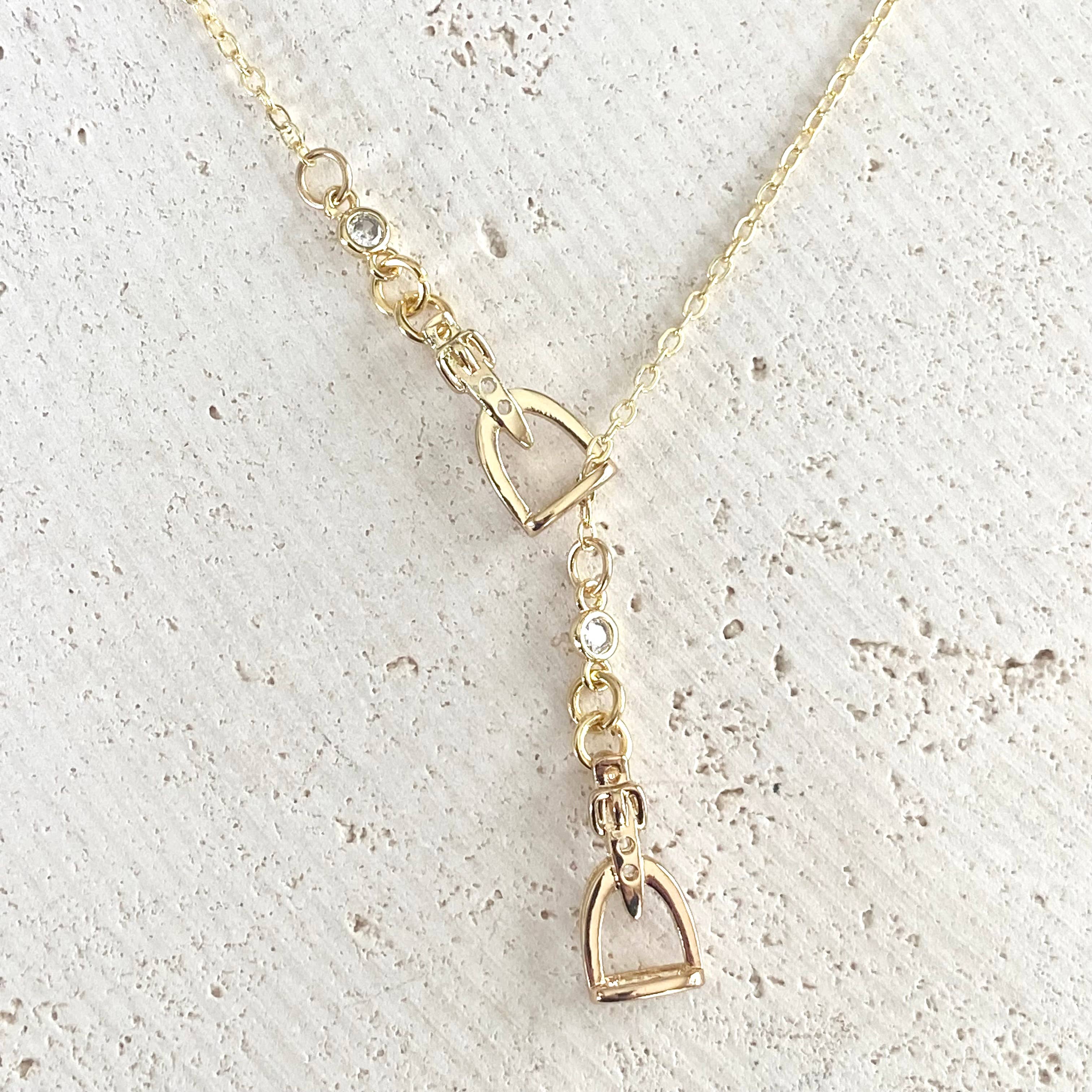 VB&CO Designs Handmade Jewelry - Equestrian jewelry  Y style horse bit stirrup necklace 