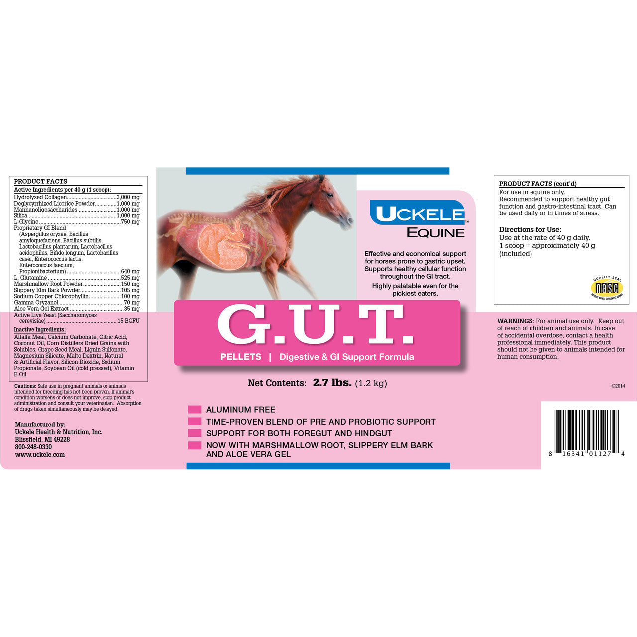 G.U.T. Pellets - 2.7 lbs - sku to order - 52694