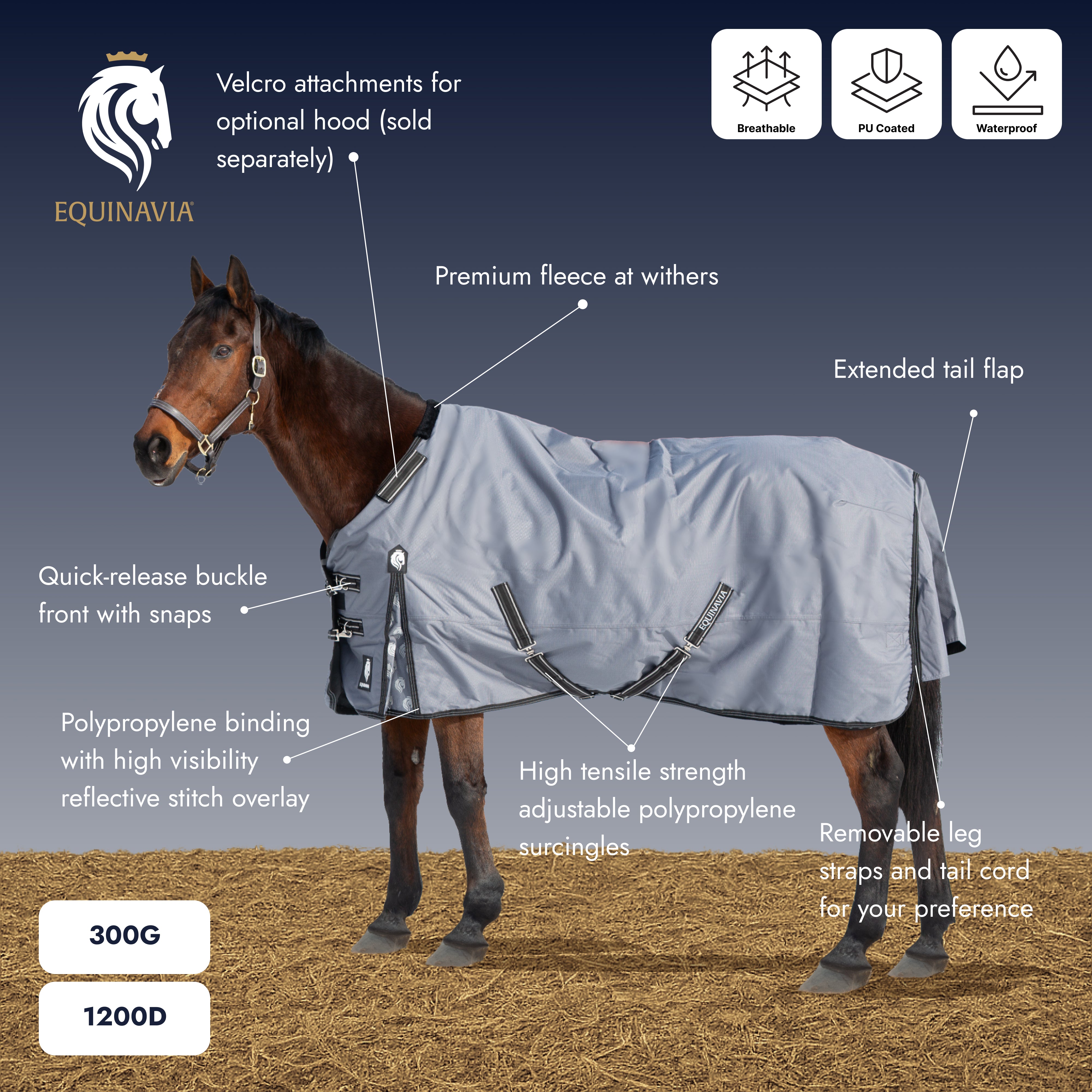 Equinavia Arktis Regular Neck Heavy Weight Turnout Blanket 300g