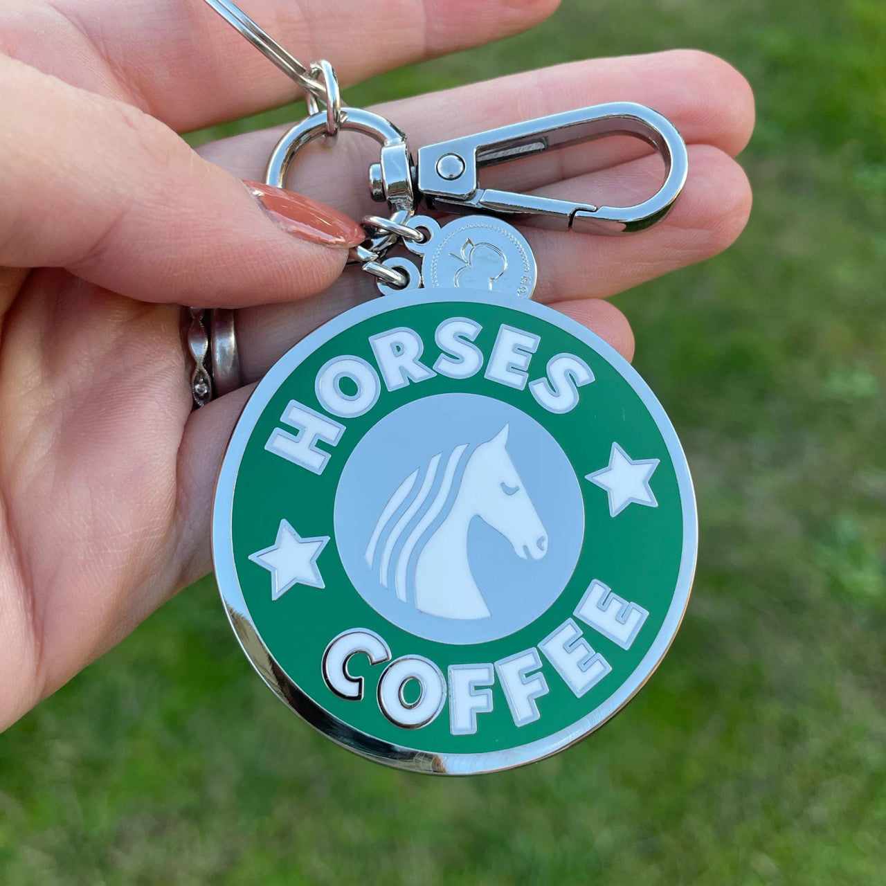 Dapplebay Horses & Coffee Keychain - sku to order - 117881