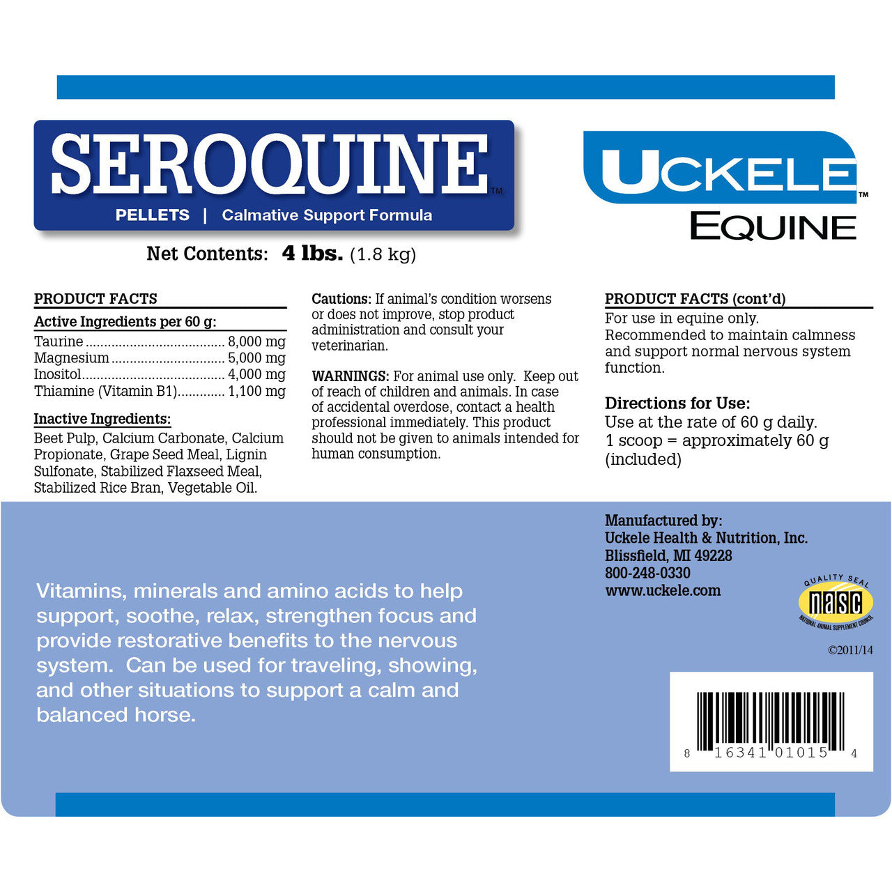 Uckele Seroquine Calm Pellets - sku to order - 52692