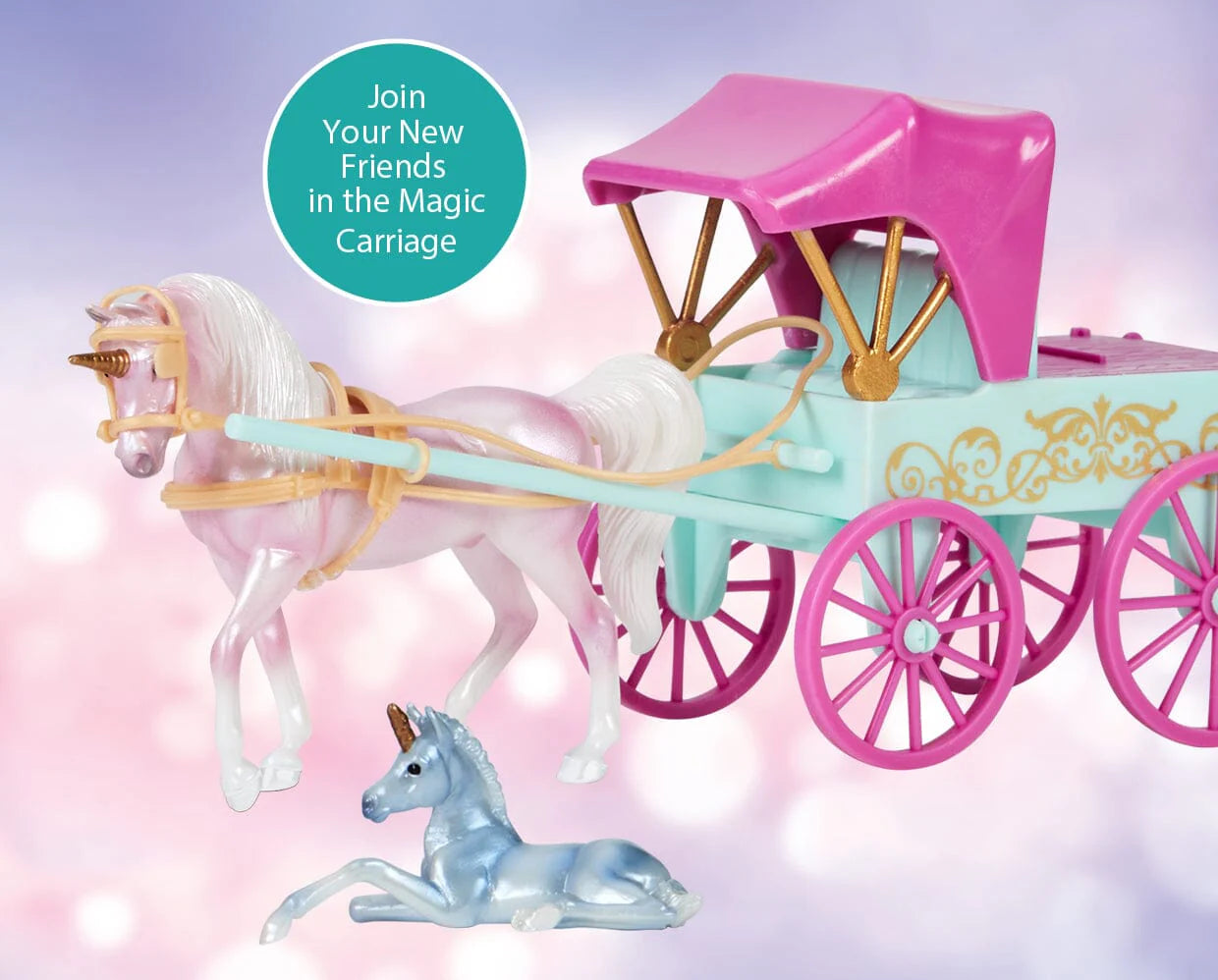 SALE Breyer Unicorn Magic Carriage and Foal