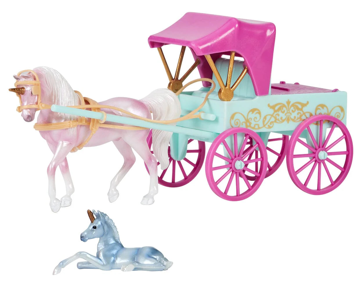 SALE Breyer Unicorn Magic Carriage and Foal